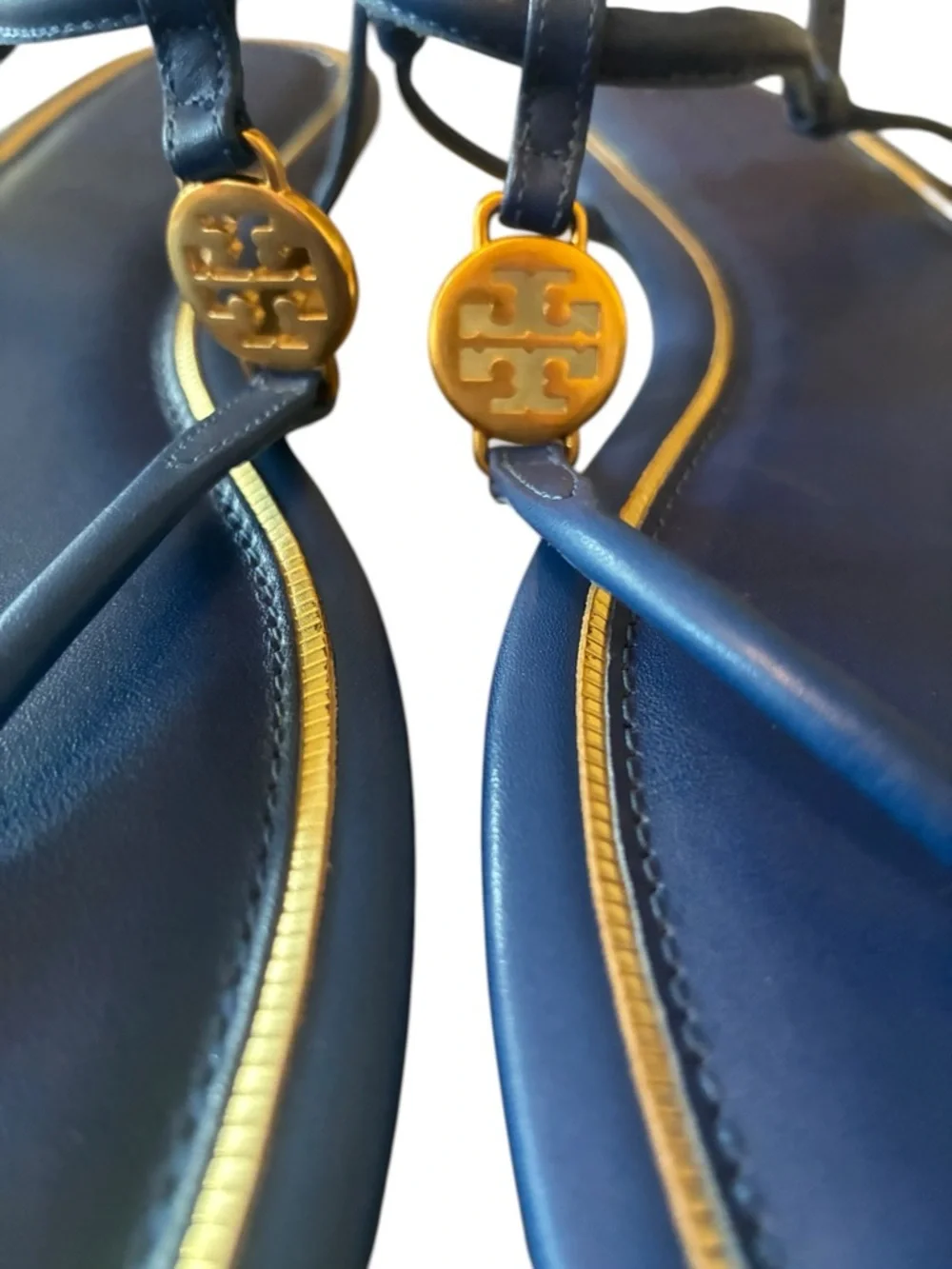 Tory Burch Emmy Flat Thong Sandals - Nautical Blue (Size 11M)
